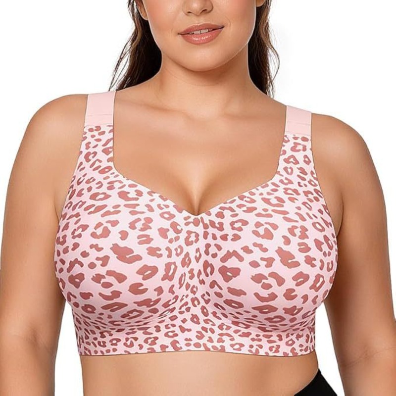 Full Coverage Bra - حمالات صدر جيلي بنقشة الفهد بدون