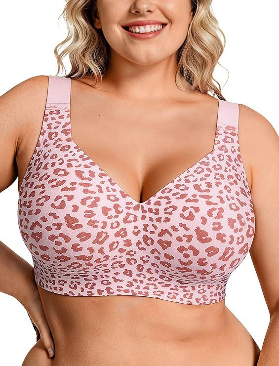 Plunge Bra Push Up - حمالة صدر نسائية لاسلكية بمقاسات كبيرة،
